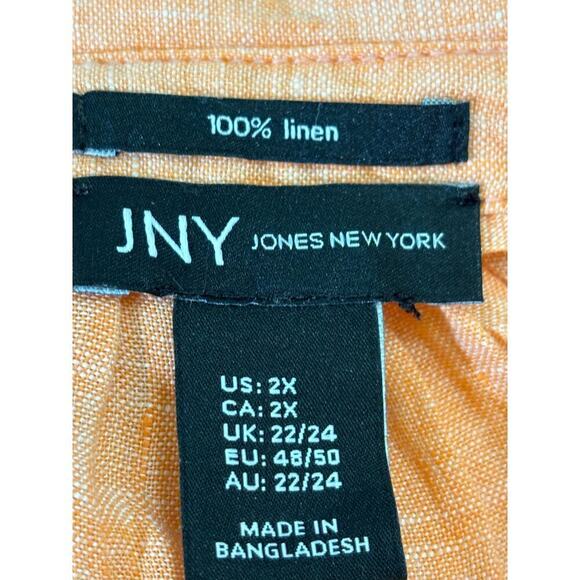 JNY orange/peach linen tunic, 2X, grandma core, layering, coastal, vacation - Picture 6 of 6